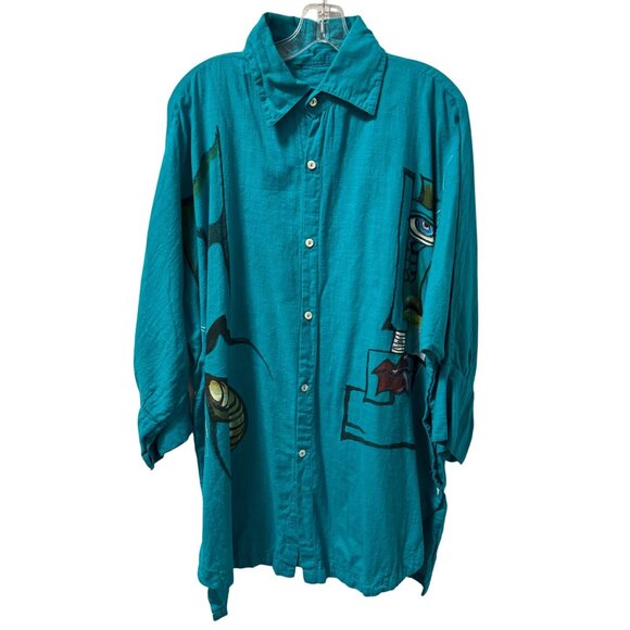 Vintage Dilemma New York Button-Up Shirt Sz 1X ??? No size tag - Picture 1 of 12